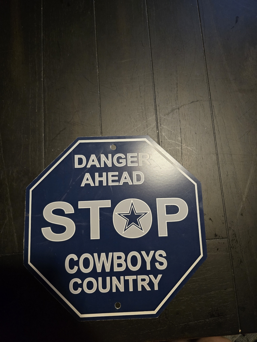 NFL Dallas Cowboys Blue and White Octagon Fan Stop Sign